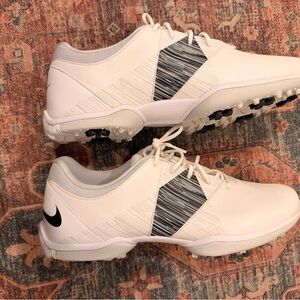 Nike White Golf Shoes with Black Graphic Panel, Women’s